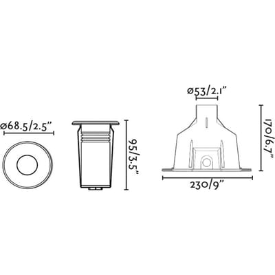 FARO BARCELONA LED-zwembadlamp Nok, nikkelkleurig, roestvrij staal, Ø 6,8 cm, IP68