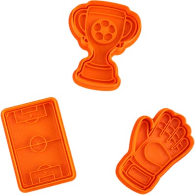 Uitsteekvormpjes voetbal – Koekjes Uitstekers – stempel voor deeg fondant klei – Cookie Cutter - WK & EK - Keeper set