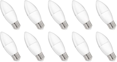 Spectrum LED Kaarslamp E27 1W - 230V - 90 Lumen - 4000K Neutraal Wit - Natuurlijk Licht - Energiezuinig - 10 stuks