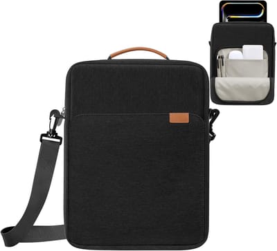 1 Stuk Tablet Tas - Computertas - Tablethoes 9-13 inch - iPad-tas - Met handvat en afneembare schouderriem - Crossbodytas - Reistas - Draagbare tas - Voor laptops kleiner dan 13 inch - Zwart