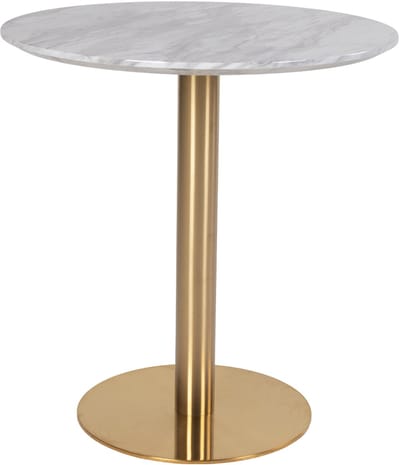 Bojan eetkamertafel Ø70 cm marmer look, messing look poten.
