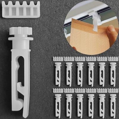 Daity Vervangende aandrijfstangen en tandwielen voor 12 sets verticale jaloezieën (voor de bovenrails) - accessoires voor jaloezieën - aandrijfstangen (wit)