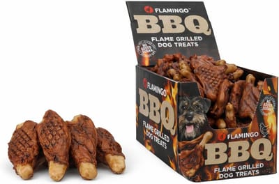 Hondensnack – Flamingo BBQ T-bone met kip – 2 kg – glutenvrij & graanvrij – zonder toegevoegde suikers – rijk aan eiwitten – met kip, erwtenzetmeel & zoete aardappelmeel