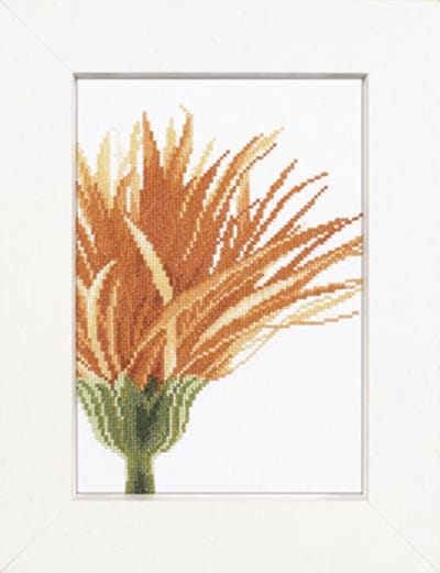 Borduurpakket Close-up Oranje bloem - Lanarte