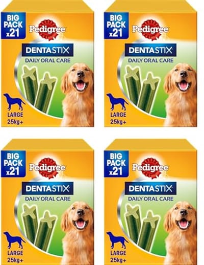 Mondhygiëne Snacks voor Grote Honden - 84 Stuks, Voorkomt Tandsteen en Slechte Adem