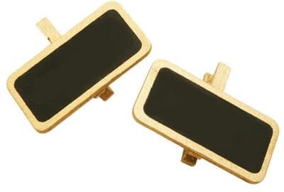 HOBI - Set van 6 mini schoolborden op wasknijper goud metaaleffect 4 x 2 cm