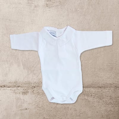 Babidu Romper / Body | wit | lange mouw | met katoenen puntkraagje | 1185 | 36 maand | maat 98