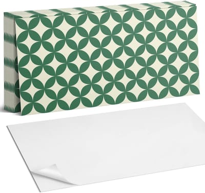 Coloray Plaktegels - Bladmotief in een gaas Zelfklevende Wandtegels - 40 cm x 20 cm - Groente Plaktegels - 10 stuks - Rechthoek PVC Tegels - Plaktegels Badkamer - Vloertegels Zelfklevend - Vinyl Tegels - Portugese Tegels