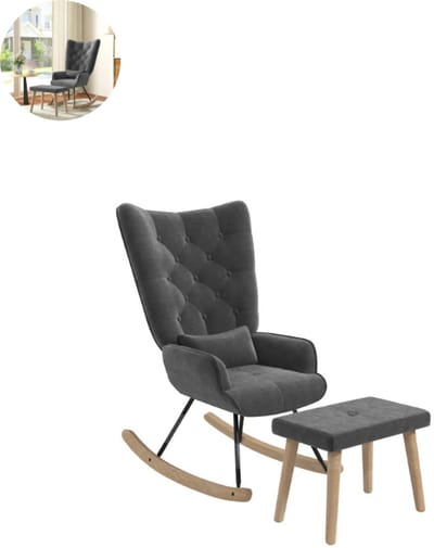 Fauteuil - Relaxzetel - Relaxstoel - Relaxfauteuil - Stoel - Met armleuning - Met voetenbank - Voor één Persoon - Donkergrijs