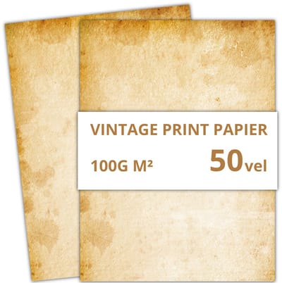 Vintage A4 Papier – 50 vellen – 100 g/m² – Printpapier/Briefpapier - Beschrijfbaar & Printbaar