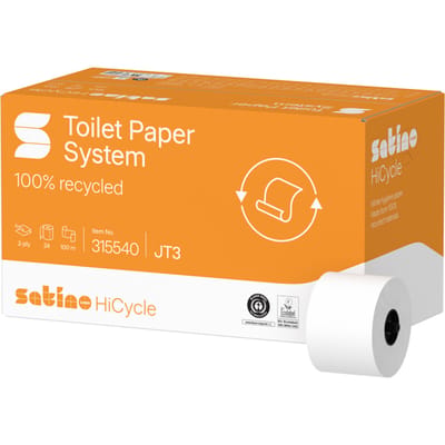 Toiletpapier Satino JT3 HiCycle systeemrol 2-laags 24x100m wit 315540