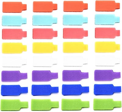 32 Stuks Kabel Labels, Herbruikbare Nylon Etiketten voor Kabelbeheer, Identificatie en Organisatie van Draden in Meerdere Kleuren