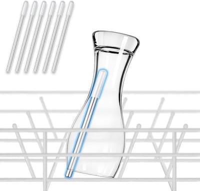 ecooe 6er-Set Flaschenhalter für Spülmaschine Glashalter mit verlängerte Silikonkappe Universelle Spülmaschineneinsatz für Weizengläser, Biergläser, Vasen usw. (6 Lang)