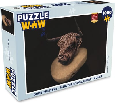Puzzel Oude meesters - Schotse hooglander - Kunst - Legpuzzel - Puzzel 1000 stukjes volwassenen