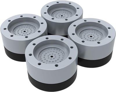 Antivibratie Voetjes - Trillingsdempers Wasmachine - Apparaat Stabiliseren - Voorkomt Verschuiven - 4 Stuks - Grijs Zwart