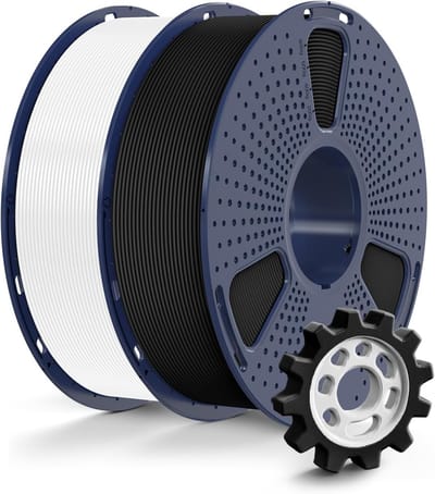 Hoogwaardig PETG 3D-printfilament 1,75 mm – 2 kg (Zwart + Wit), Geschikt voor Snelle Prints