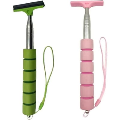 Essuie-glace de rétroviseur de voiture, raclette télescopique portable pour vitres de voiture, brosse de nettoyage pour rétroviseur de voiture, nettoyeur de brouillard de verre à long manche