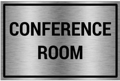 Conference room bord - gecoat brushed aluminium - grijs zwart | 30 x 20 cm