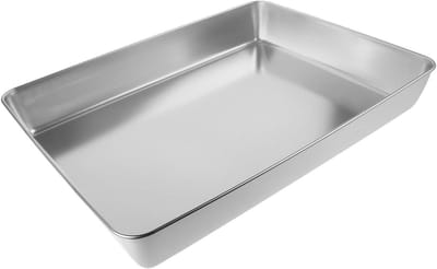 Opvangbak Roestvrijstaal - Lekbak Waterbak - Apparaten Beschermen - Naadloos Ontwerp - 41x31x6 cm - Zilver