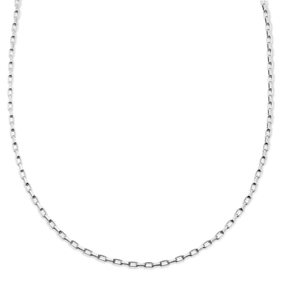 New Classics | 3 mm zilverkleurige roestvrijstalen rechthoekige kabelschakelketting
