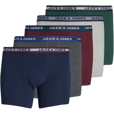 JACK & JONES PLUS - JACOLIVER TRUNKS 5 PACK NOOS PLS Heren Onderbroek