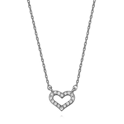 Joy|S - Zilveren puro amore hartje ketting - met hartje (11.5 mm) - zirkonia - gehodineerd