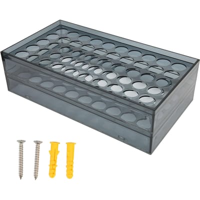 Support de Bouteilles de Tatouage 50 Trous Mural PC Noir Anti-Chute Porte-Présentoir d'Encre de Tatouage pour Pigment gray