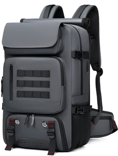CarryQuest® - Heren Reisrugzak - Waterdicht 17-inch Laptopcompartiment + Aparte Schoenentas - Wandelrugzak - 50L - Grijs
