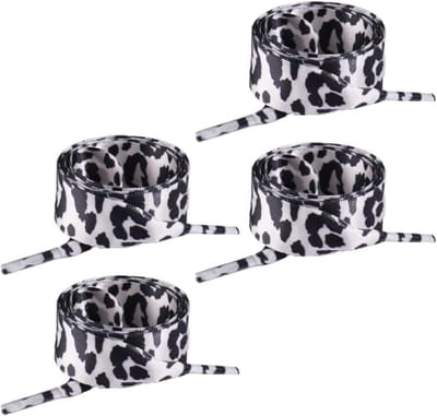 Leopard Print Veters voor Schoenen - 4 Paar Satijnen Veters van 2 cm, Vervangende Veters voor Dames en Heren, Geschikt voor Diverse Schoenen