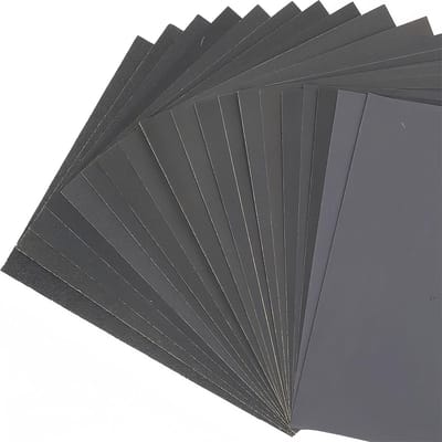 Dailygoods - Schuurpapier 230 x 280mm - Waterdicht schuurpapier - 10 stuks - Zwart - Nat en droog gebruik - Geschikt voor polijsten en schuren