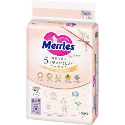 Merries First Premium Luiers NB 0-5kg 60 stuks