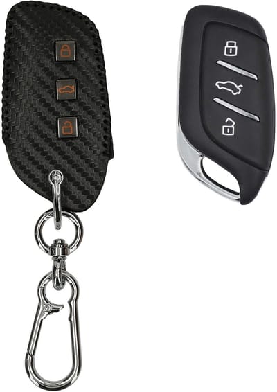 kwmobile Autosleutel Kunstlederen Hoes voor MG 3-knops ZS MG4 MG5 MG6 Cover - Sleutelhoes met Sleutelring - design
