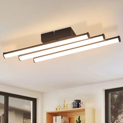 NETTLIFE Plafondlamp LED - zwart - 3-Lichts - 3000K Warm wit Licht - Metaal - 18W - Moderne Plafondverlichting - voor Woonkamer | Slaapkamer | Eetkamer - 44cm