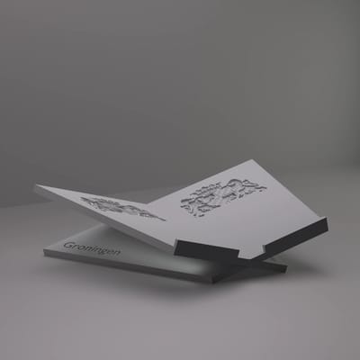 3d-gezellig Boekenstandaard Groningen - Boekensteun - Boekenhouder - Book Holder - 37*25*10 cm - Grijs - 100% gerecycled PLA (bioplastic)