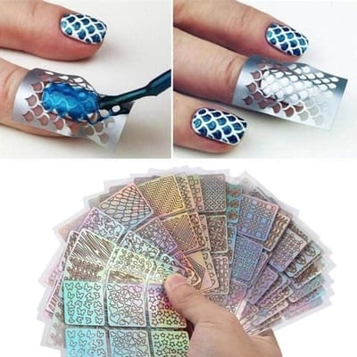 144 Stuks Nagelstickers met 72 Ontwerpen voor DIY Nagelkunst, Herbruikbare Stencils en Creatieve Nail Art Decoratie