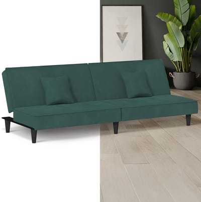 Slaapbank - Uitklapbaar - Slaapstoel - Logeerbed - Zetelbed - Slaapfauteuil - Vouwbed - 2 persoons - Zeer comfortabel - Donkergroen