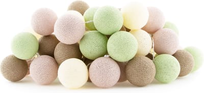 Cotton Ball Lights - LED lichtslinger voor binnen - Handgemaakt en Fairtrade - 50 lampjes - Paradise