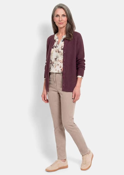 Tricot jasje van puur katoen - aubergine - Gr. 19 van Goldner Fashion