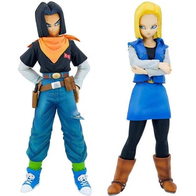 23CM Anime Dragon Ball Android 17 18 Figuur Super Saiyan PVC Desktop Display Beeldjes Volwassen Set Model Kind Verjaardagscadeaus