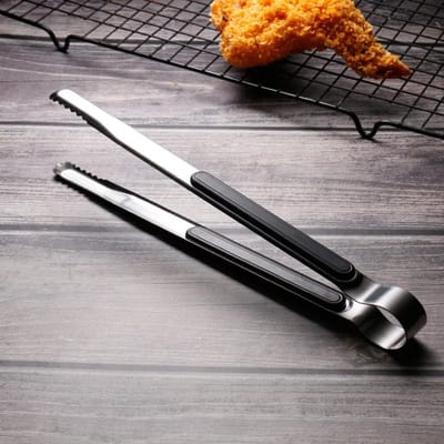 WiseGoods Premium 10-Inch RVS Keukentang - Antislip - Hittebestendig BBQ Grilltang - Barbequetang - Vleestang - Barbeque Tang