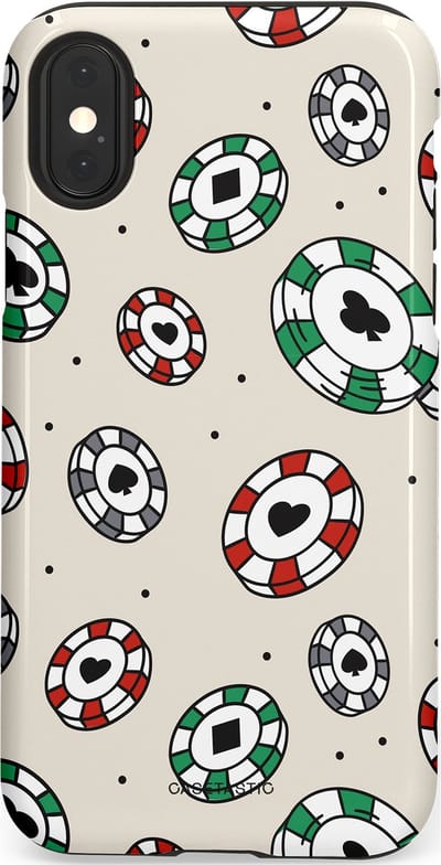 Casetastic Hoesje Geschikt voor Apple iPhone X/Xs - Stijlvolle Beschermende Duo-layer Case - Casino Chips Patroon