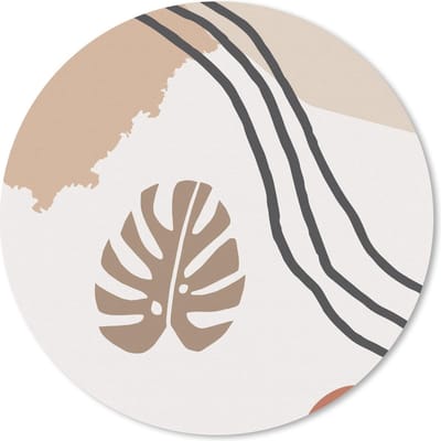 Muismat rond 20x20 cm - Mousepad Zomer - Abstract - Blad - Ronde muismatten