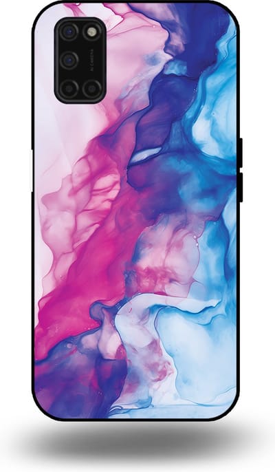 Smartphonica Telefoonhoesje Geschikt voor OPPO A52 / A72 4G / A92 met Roze Blauw Marmer Opdruk - TPU Backcover Case Rose Blue Marble Design geschikt voor Oppo A52;Oppo A72;Oppo A92