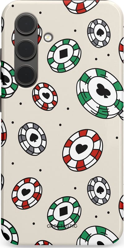 Casetastic Hoesje Geschikt voor Samsung S24 - Stijlvolle Beschermende Duo-layer Case - Casino Chips Patroon
