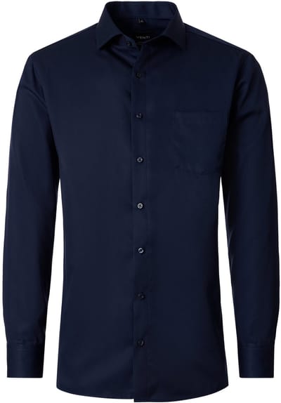 VENTI CASA MODA comfort fit overhemd - twill - donkerblauw - Strijkvrij - Boordmaat: 40