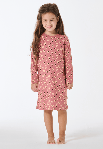 Nachthemd lange mouwen dierenprint oudroze - Kids Nightwear 92