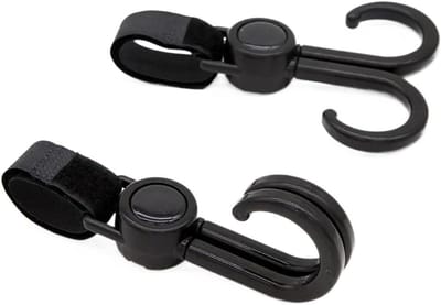 Kinderwagen Haken - Baby Accessoires - Handsfree Dragen - 360 Graden Draaibaar - 60 Stuks - Zwart