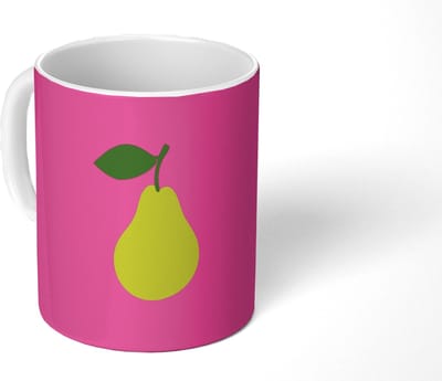 Mok - Koffiemok - Illustratie - Fruit - Peer - Groen - Mokken - 350 ML - Beker - Koffiemokken - Theemok