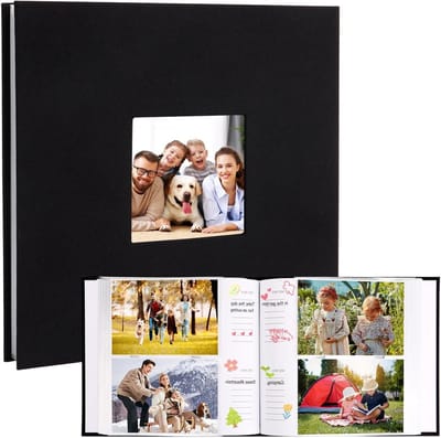Fotoboek 22 x 22 cm voor DIY Ontwerpen, Ruimte voor 200 Foto's (10 x 15 cm), Linnen Kaft, Perfect voor Herinneringen en Persoonlijke Projecten