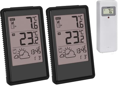 Draadloos Weerstation met 2 Displays, Weersvoorspelling en Radiogestuurde Klok